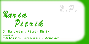 maria pitrik business card
